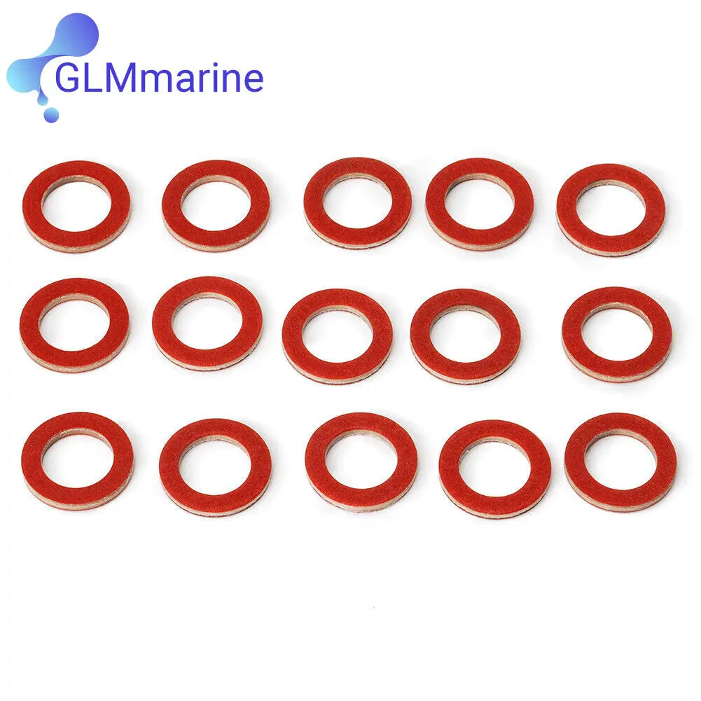 20pcs Red Lower Unit Oil Drain Screw Gasket Fit For Yamaha 4-STROKE OUTBOARD MODELS 90430-08020-00 90430-08003