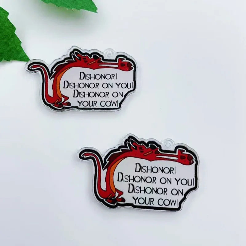 10pcs cartoon character acrylic earrings, keychains, jewelry pendants, DIY jewelry accessories, pendants