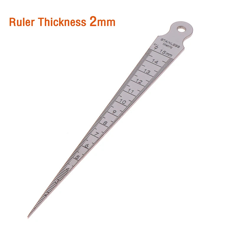 【S】High 1/2mm Stainless Steel Taper Gauge Feeler Inner Diameter Ruler Hole Measuring Tool For Taper Aperture Scale