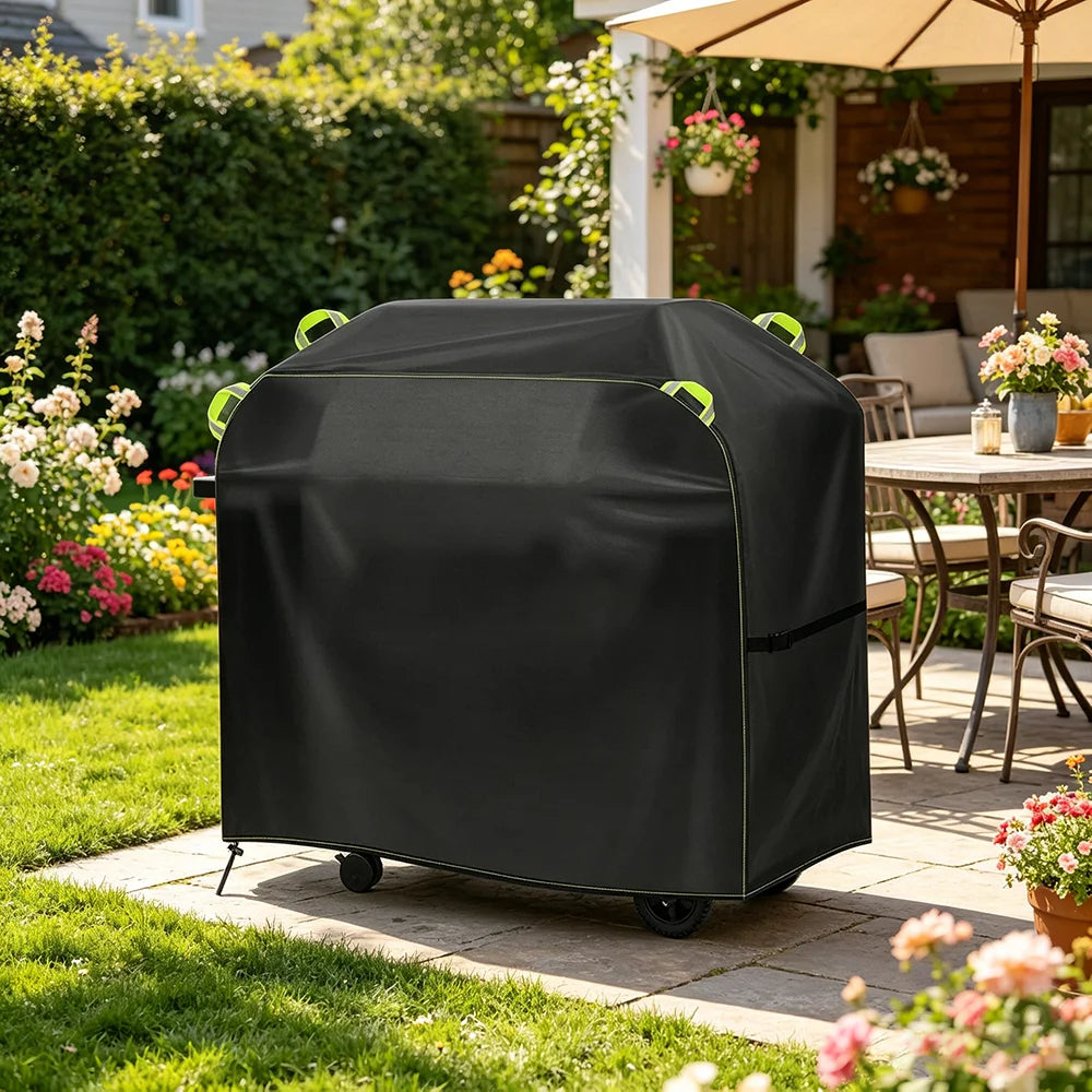 210D Outdoor BBQ Cover for Garden Waterproof Sunproof Dustproof Rain Shelter Protective Cover for Picnics And Camping