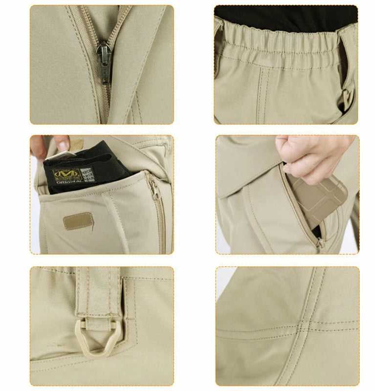 Men's Tactical Hiking Pants Spring Autumn Wear-Resistant Multiple Pockets for Camping Fishing Hunting Climbing Trekking