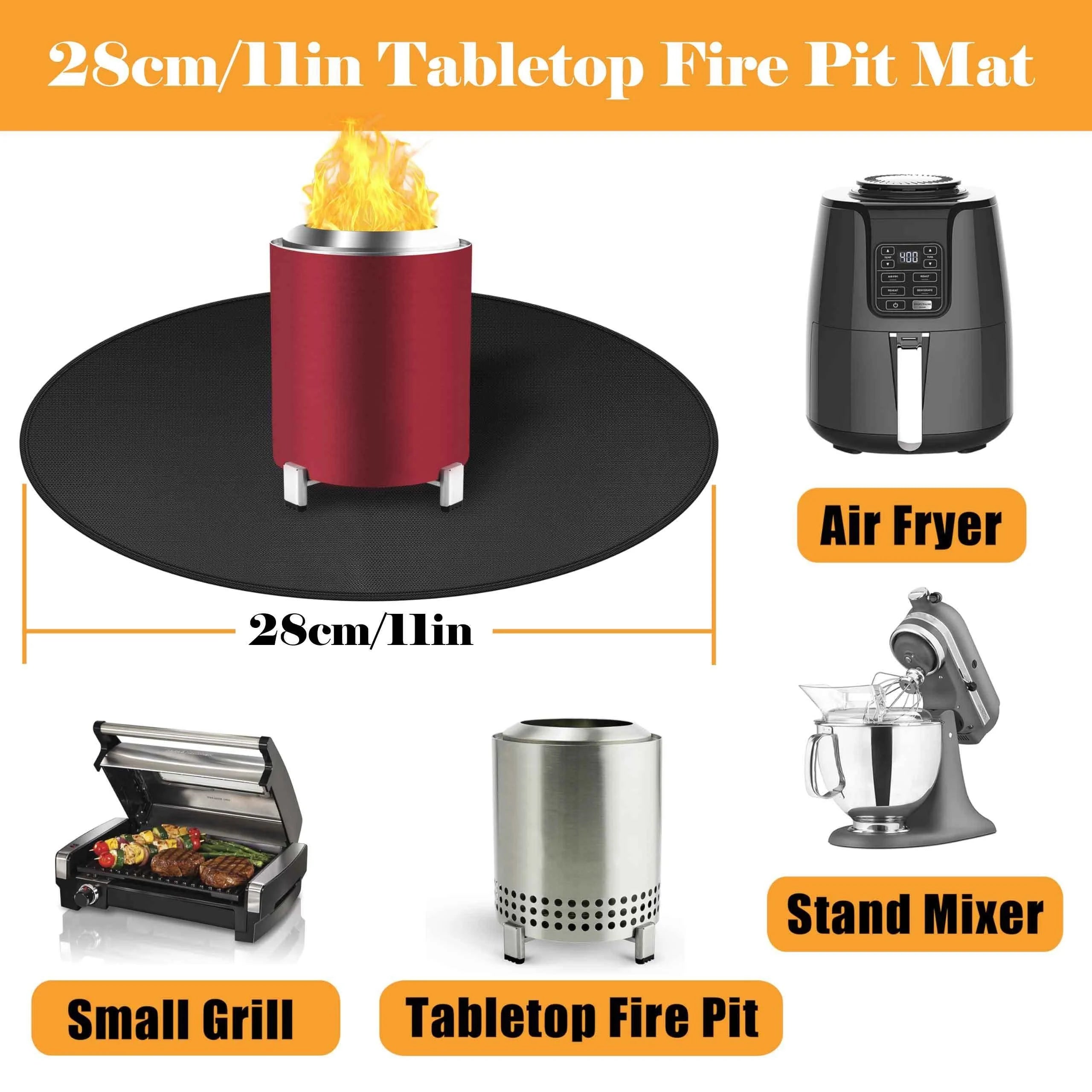New Design Barbecue Heat Insulation Fireproof Mat Bbq Fire Pit Mat Silicone Fiberglass Heat Insulation Mat Bonfire Mat Fireplace