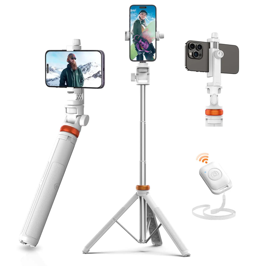 1.49m Phone Tripod for IPhone & Selfie Stick Tripod with Remote Extendable Phone Tripod Stand Compatible with IPhone/Androi