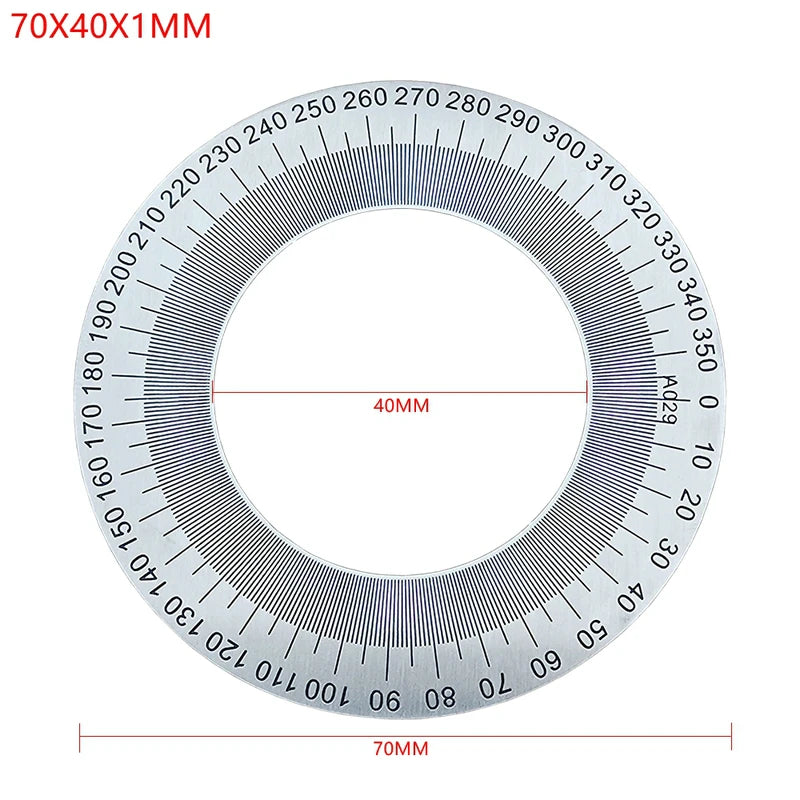 Stainless Steel Lathe Dial Disc 360 Degree Disc Universal Measuring Disc (Diameter:70 110 120 130 90 120 170 190 200MM)