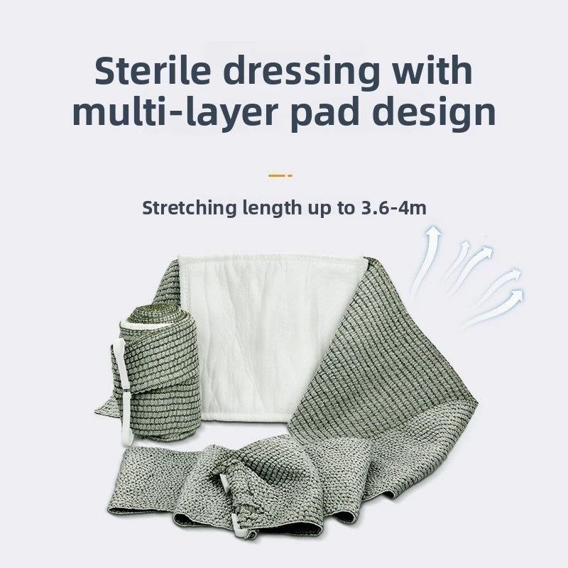 4/6/8 Inch Compression Trauma Dressing Set 100/150/200×1200mm Elastic Hemostatic Wound Bandage Outdoor Survival First Aid Traini