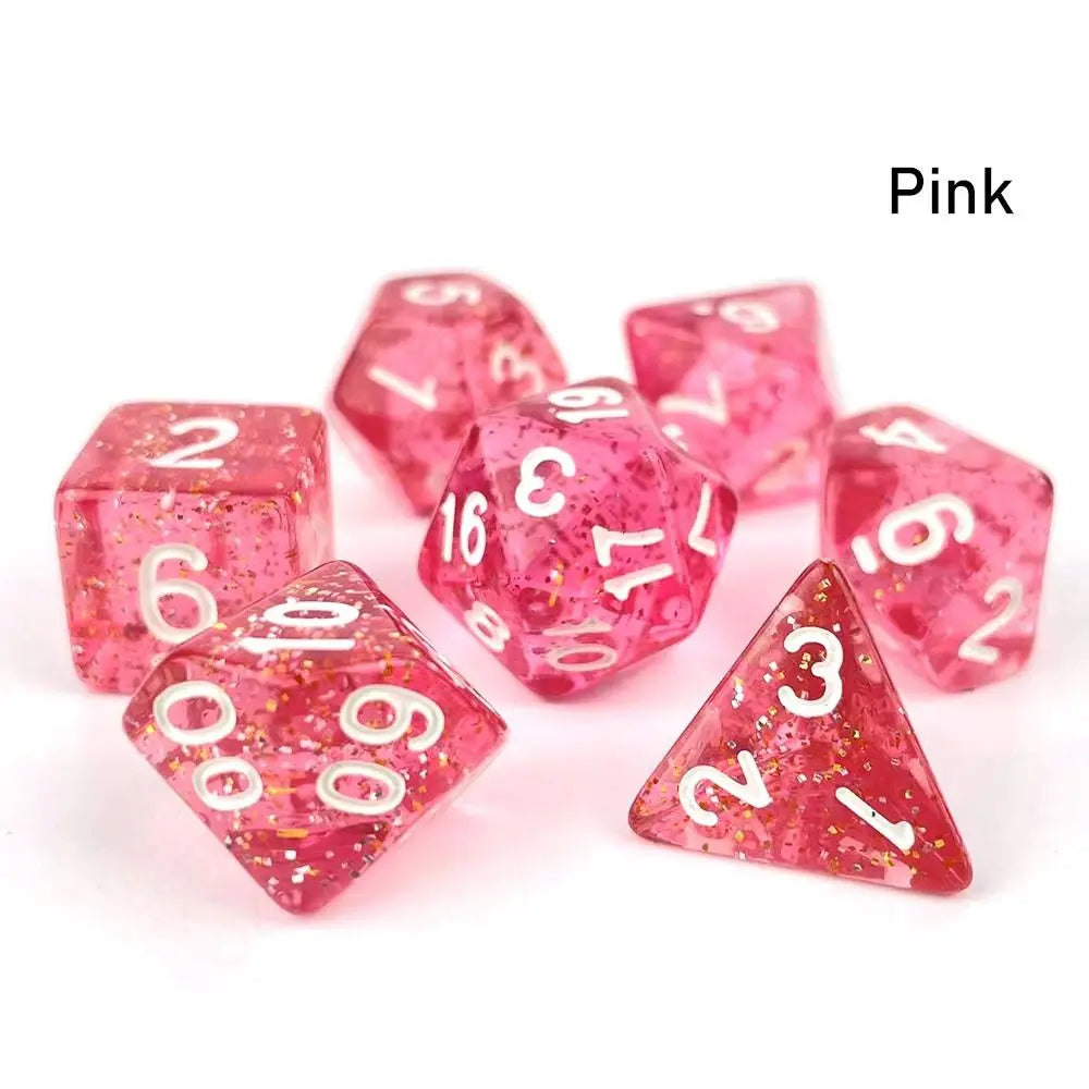 7Pcs Digital Dice Set Double Colors Acrylic Table Game Opaque Polyhedral Dices for DND Dice Tabletop Role-Playing Game Dice Gift
