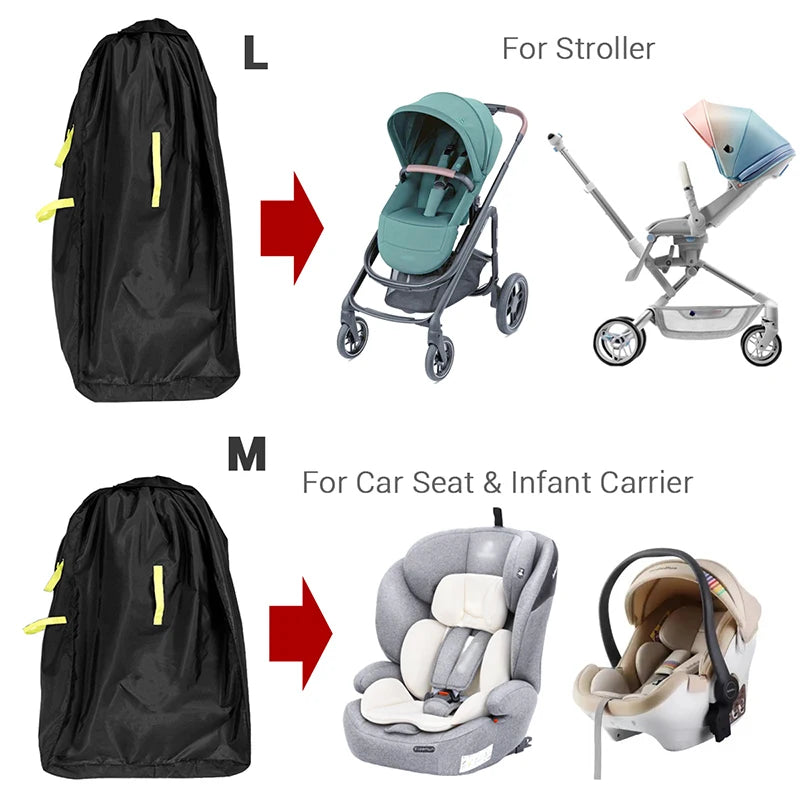 420D Oxford Large Car Seat Bag For Airplane Travel Baby Stroller Dust Cover Infant Carrier Storage Bag With Shoulder Strap
