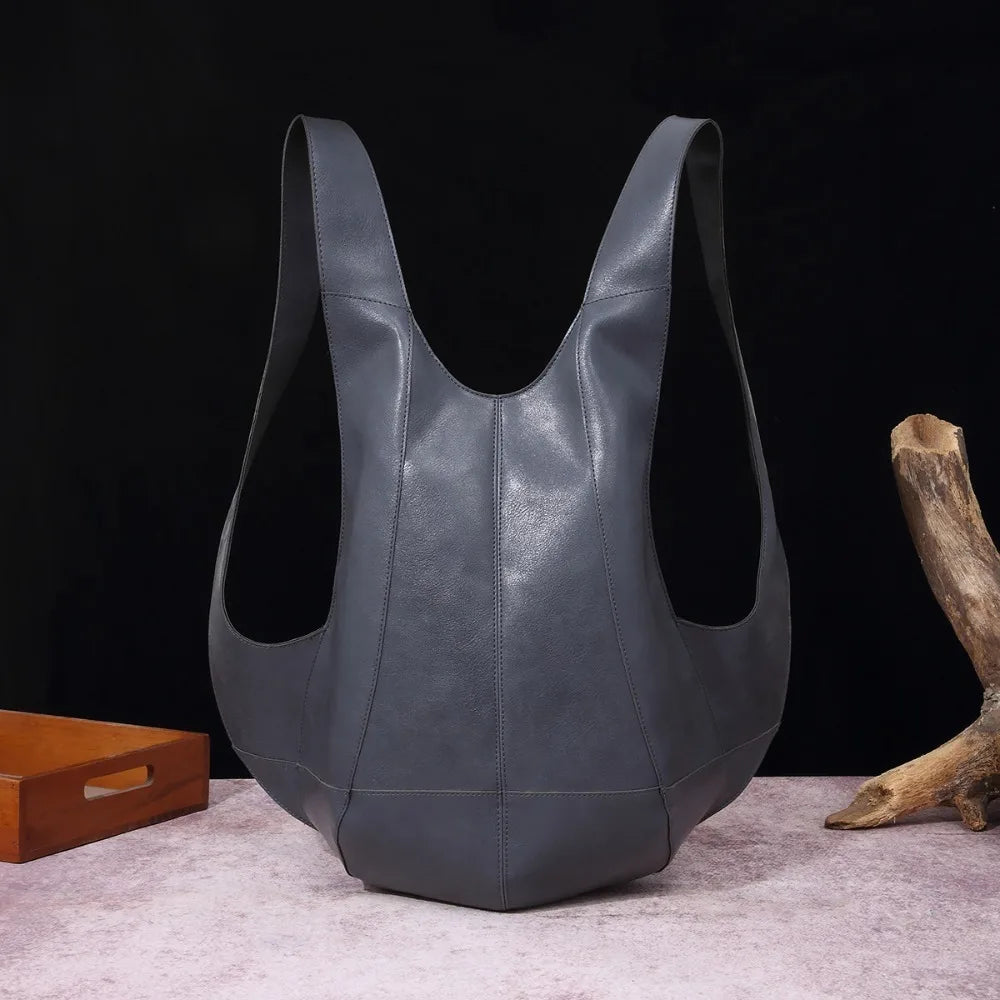 Crazy Horse Soft Leather Beetle Bag Backpack Large Capacity Anti-theft Travel Bag Multifunctional Waterproof Trendy Backpack