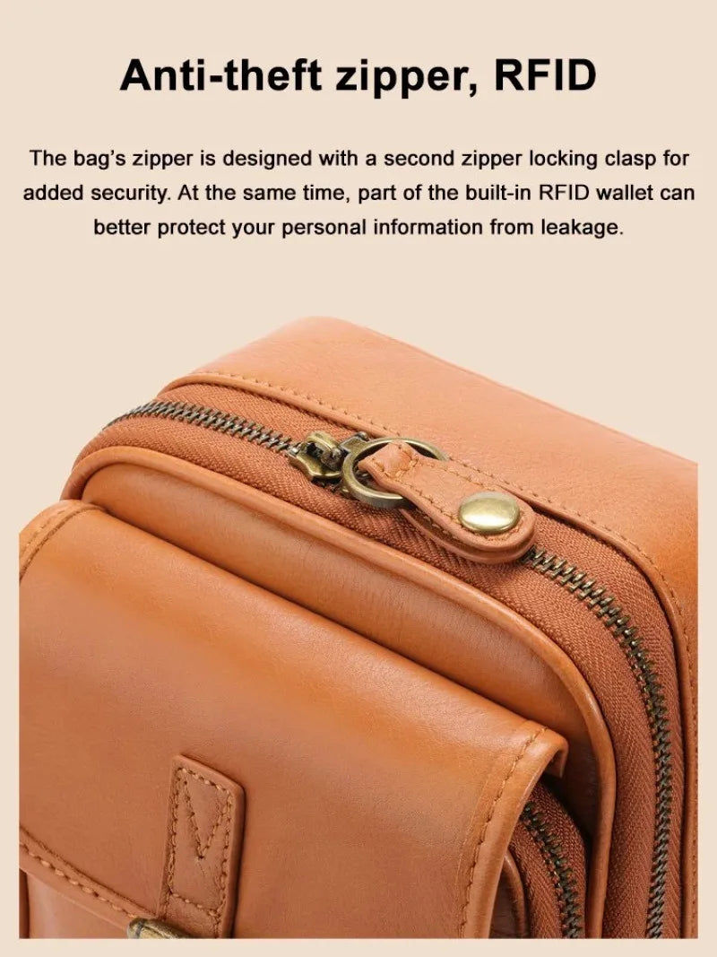 Women's Fashionable Retro Crossbody Bag Large Capacity Shoulder Bag Multi Functional Mobile Zero Wallet