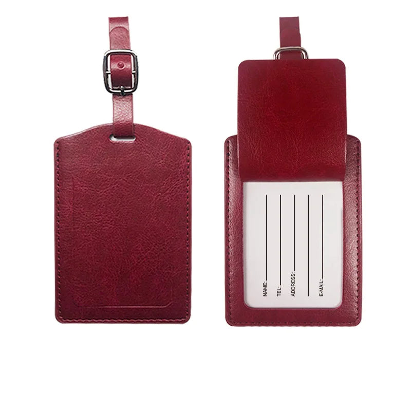 Vegan Leather Luggage Tags Vintage Style PU Baggage Bag Label Name Tage Personalized Custom Initials Name Wedding Gift