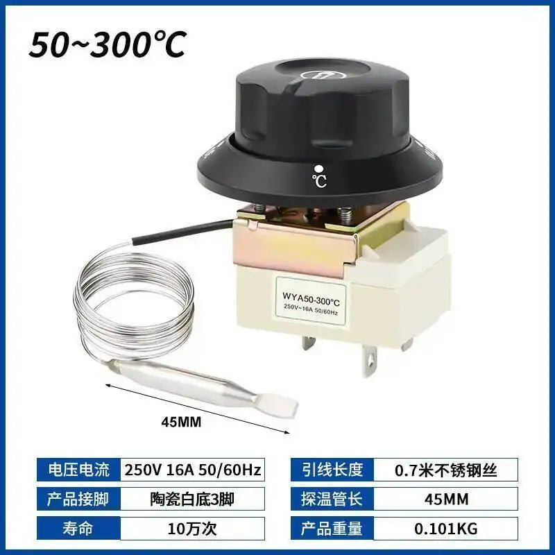 Knob Thermostat Temperature Control Switch Electric Oven Fryer Soup Pot Electric Fryer Oil Fryer Controller 30-110 Degrees