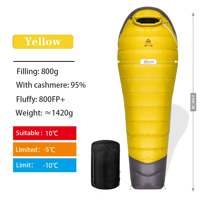 Camping Sleeping Bags 800FP Lightweight Goose Down Sleeping Bag Winter Sleeping Bag Ultralight Hiking Portable Sleeping Bag