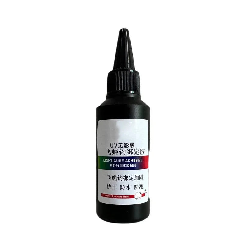 Fly hook glue uv glue uv curing water resistant strong adhesion fast drying strong fly hook UV glue DIY fishing bait production