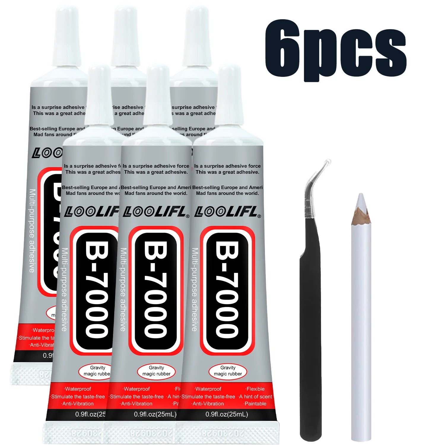B-7000 Glue, 3/6 Pack, 15ml, Transparent Type, B7000 High Viscosity Glue, Can Be Used for Clothing/Shoes/Fabric/Screen Phones/Repair/Water Crafts/Jewelry Bonding Chronic Soft Gel