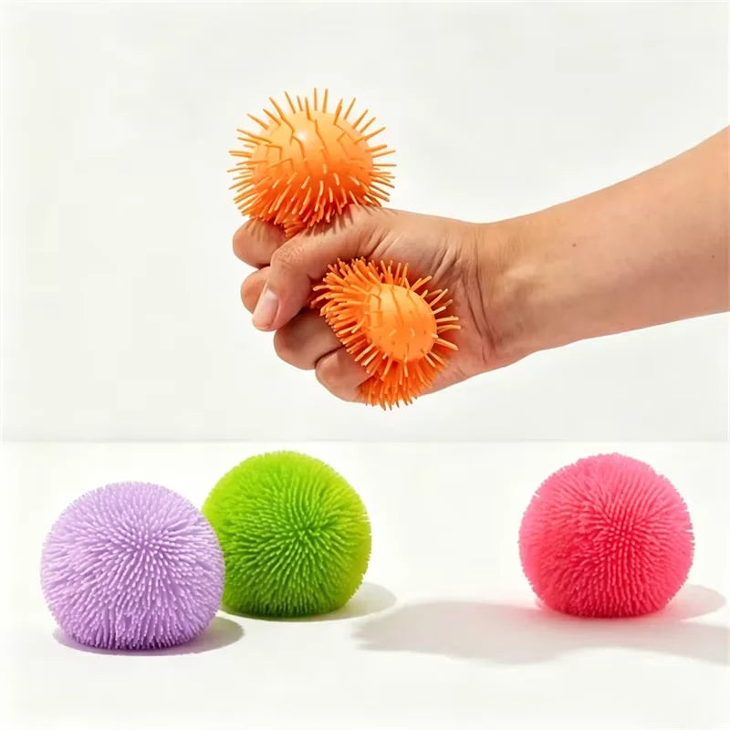 Teenie Needoh Fuzz Ball 3 Pack Mini Spiky Squeeze Toy Soft Burr Non-toxic Maltose Anxiety Relief Heal ADHD Sensory Calming Toy