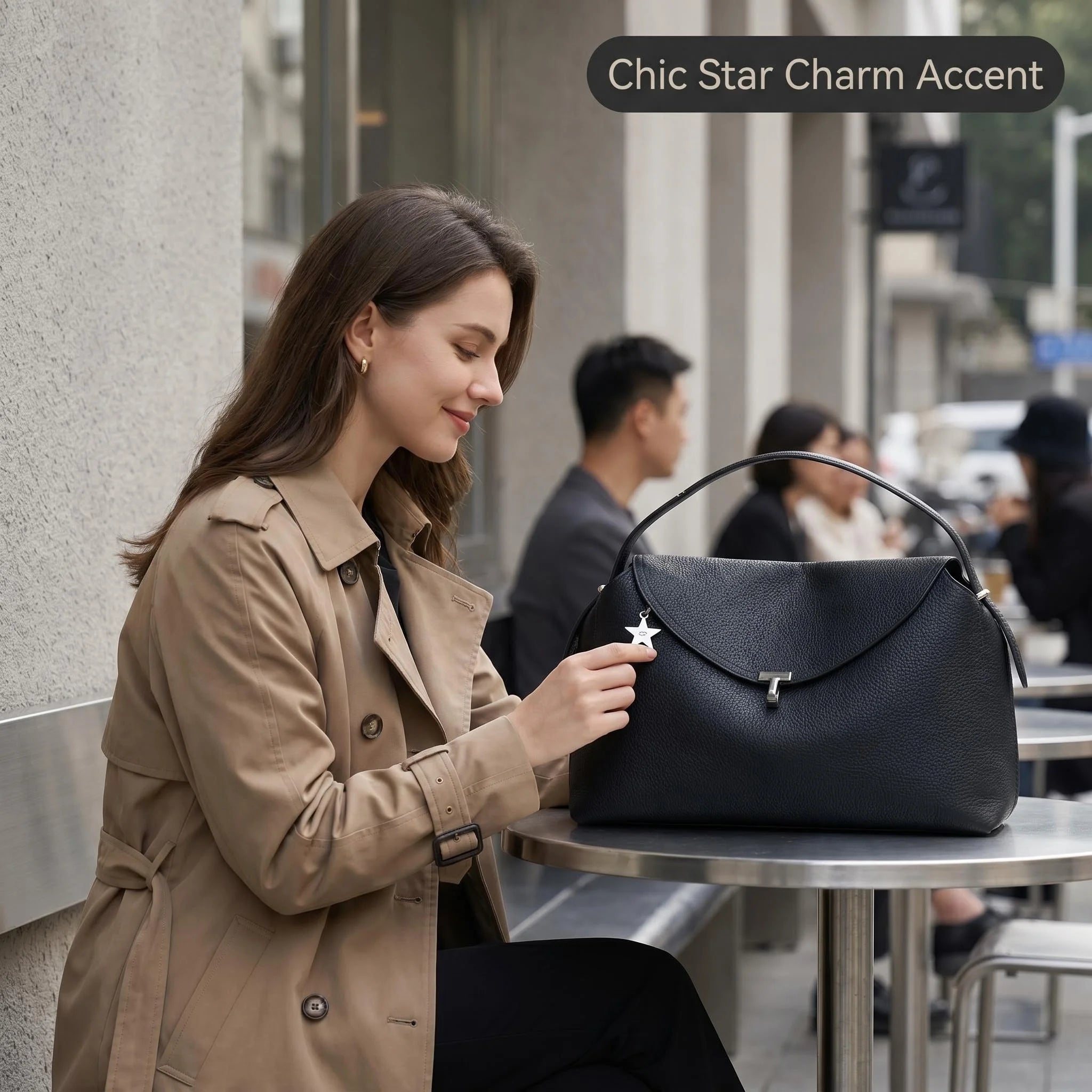 Luxury Soft Business Shoulder Bag, Featuring Adjustable Shoulder Strap, Detachable Waist Belt and Cotton Lining - Available in Dark Color Options