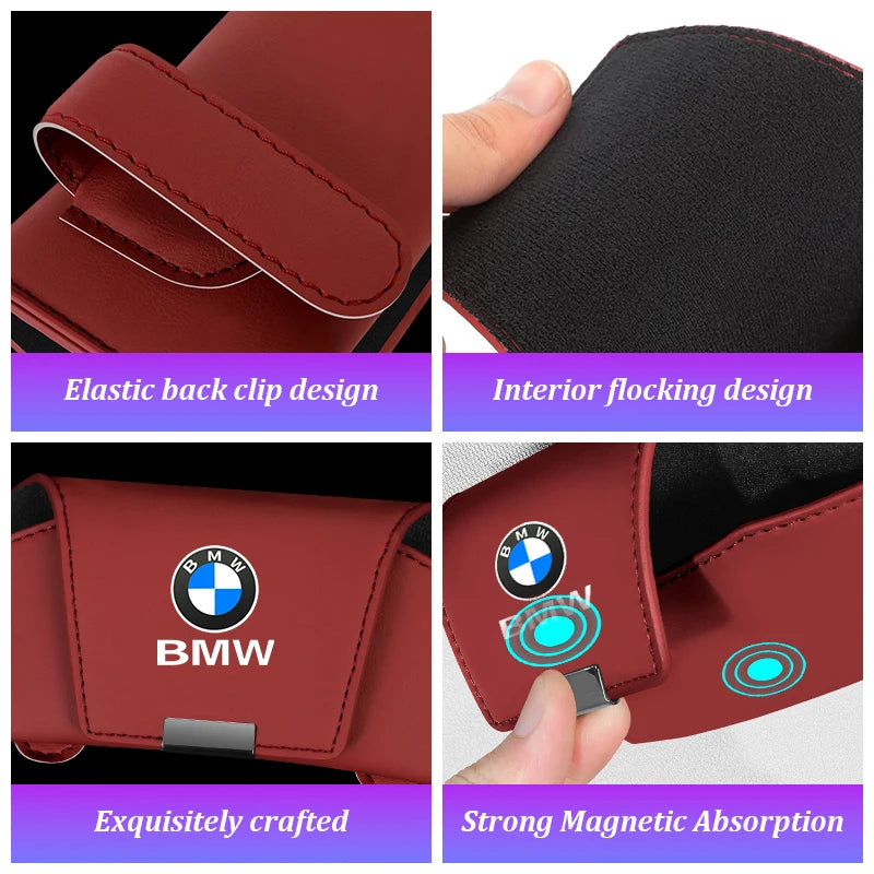 Car Visor Glasses Case Microfiber leather For BMW 1 3 5 7 Series E38 E46 E60 E90 E87 G30 G20 X1X3X5 X6 X7 Sunglasses Storage Box