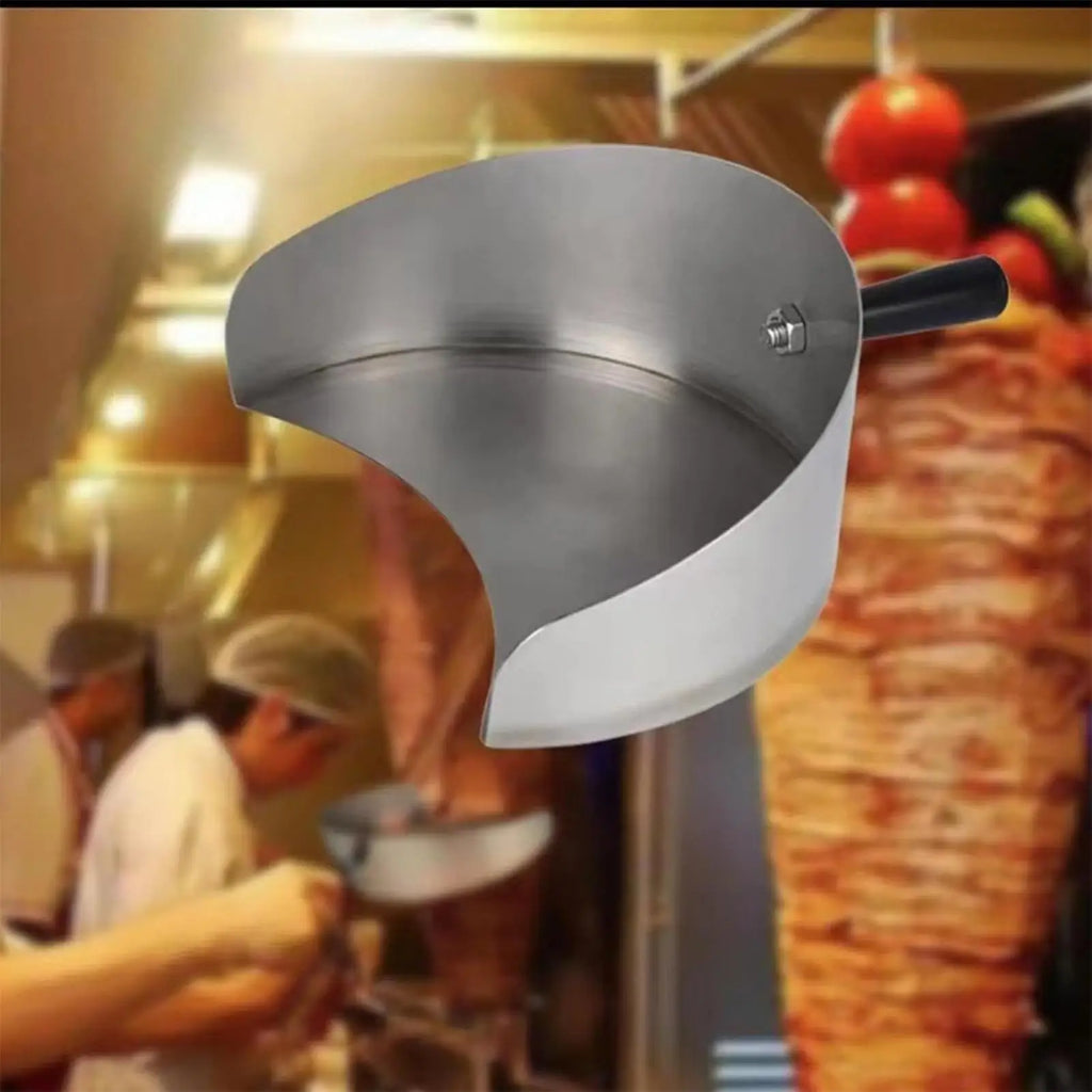 Handheld Kebab Doner Shove Rotisserie Catch Pan Meat Catcher Stainless Steel Rotisserie Meat Shovel Non-Stick Pans for Barbecue