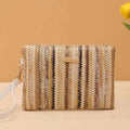 2026 New Arrival Women Rainbow Woven Clutch Coin Purse Fresh Fashion Mini Bag
