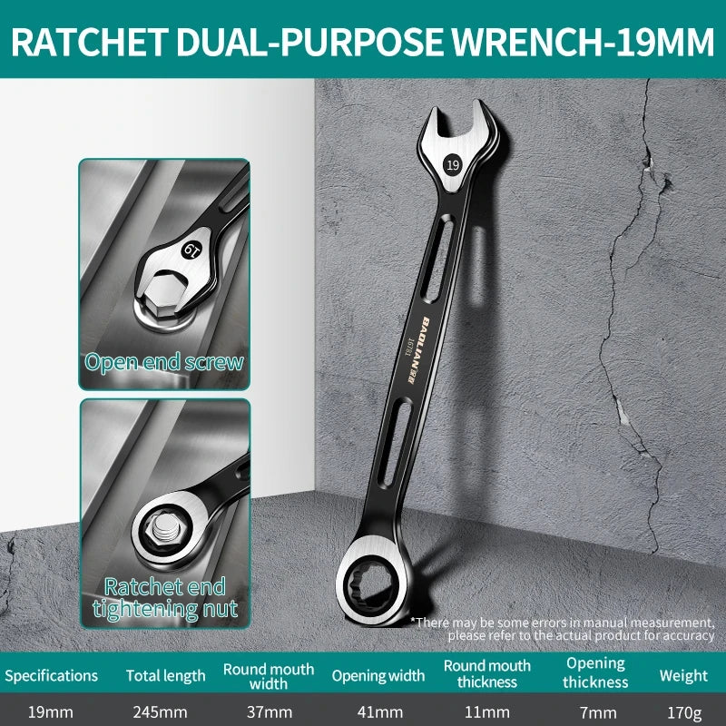 6mm-22mm Combination Wrench Dual-purpose Wrench Labor-saving Anti Slip Metric Universal Spanner For Car Repair Hand Tool