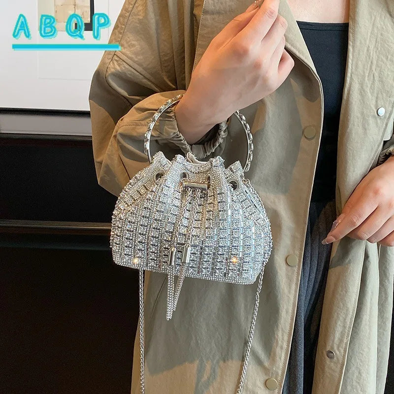 New Dinner Handbag Diamond Sparkling Dinner Party Women's Handbag Luxury Brand Fashion Diamond Women's Shoulder Bag High Quality