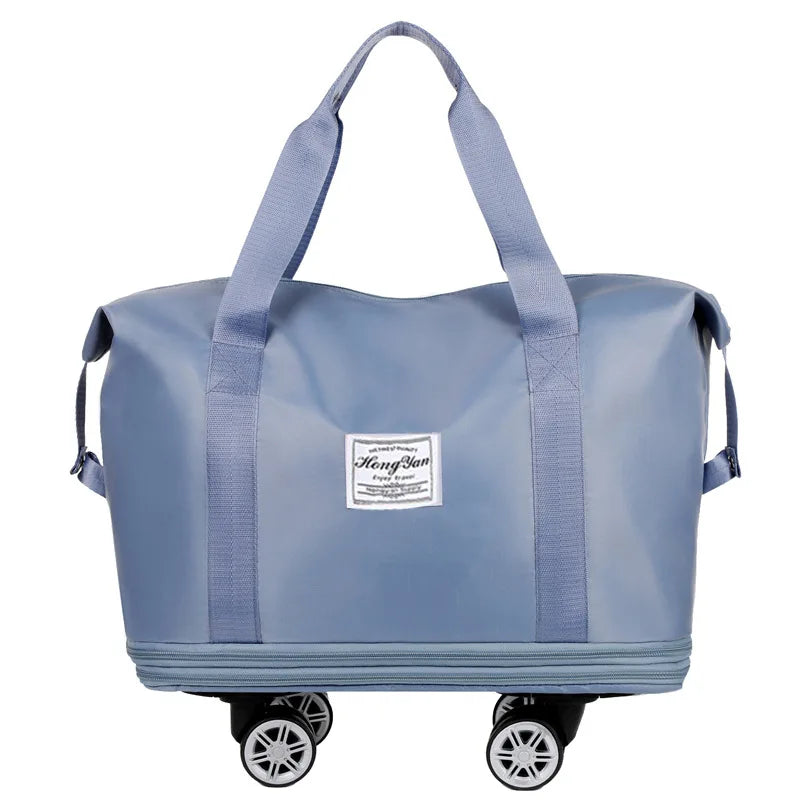 Universal Wheel Expandable Luggage Large Capacity Dry and Wet Separation Storage Travel Fitness Bag Lightweight Luggage