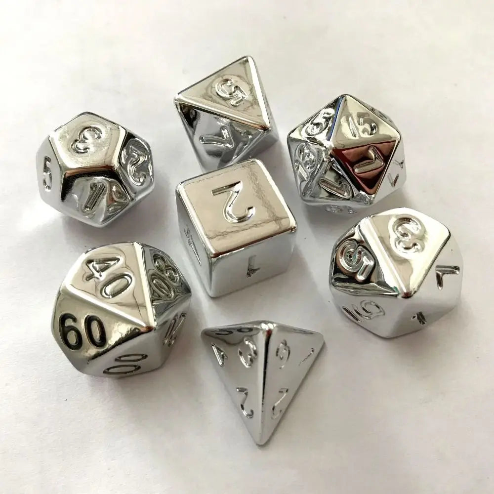 7PCS/Set Gold Plating Dice D&D COC Dice D4 D6 D8 D10 D% D12 D20 Table Games DND RPG Polygonal Dice Gambling Colorful Dice Set