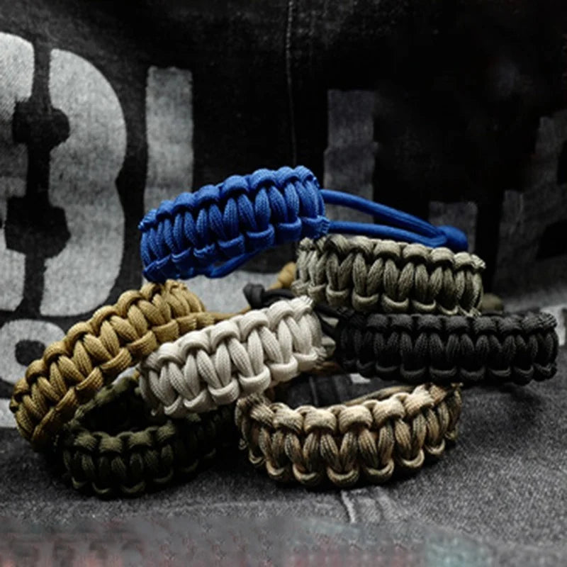 1PC Adjustable life-saving emergency hand woven wristband Umbrella rope bracelet woven rope Camping hiking outdoor accessories
