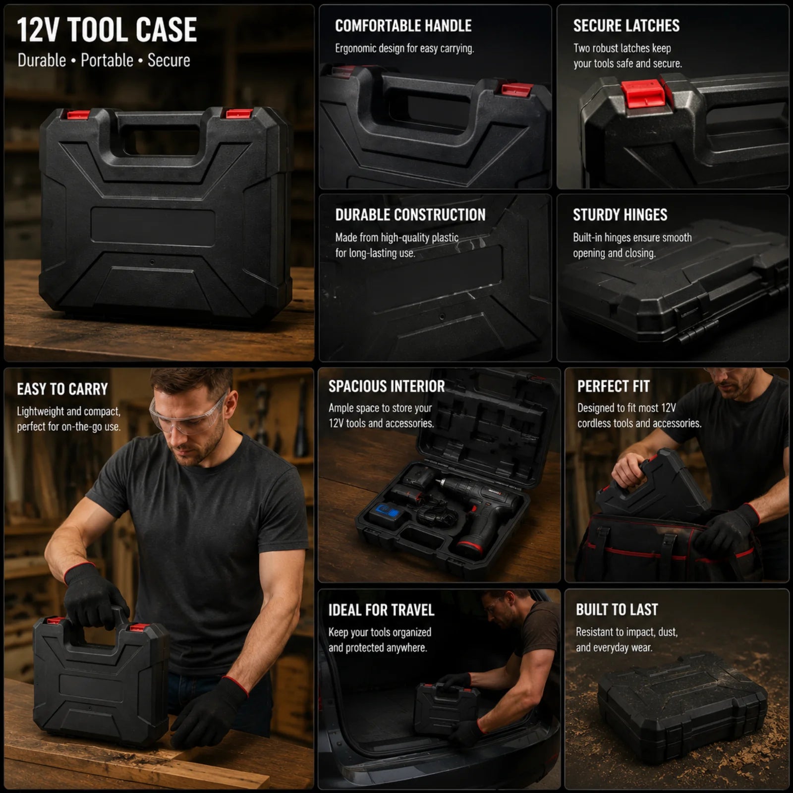 Tool Case Plastic Toolbox Portable Suitcase Multifunctional Hardware Parts Box Hardware Accessories Storage Tool Set Screw Box