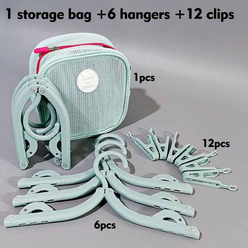 Bestseller Foldable Travel Clothes Hangers with Storage Bag, Portable Laundry Rack for Business Trip, Dorm & Household Use