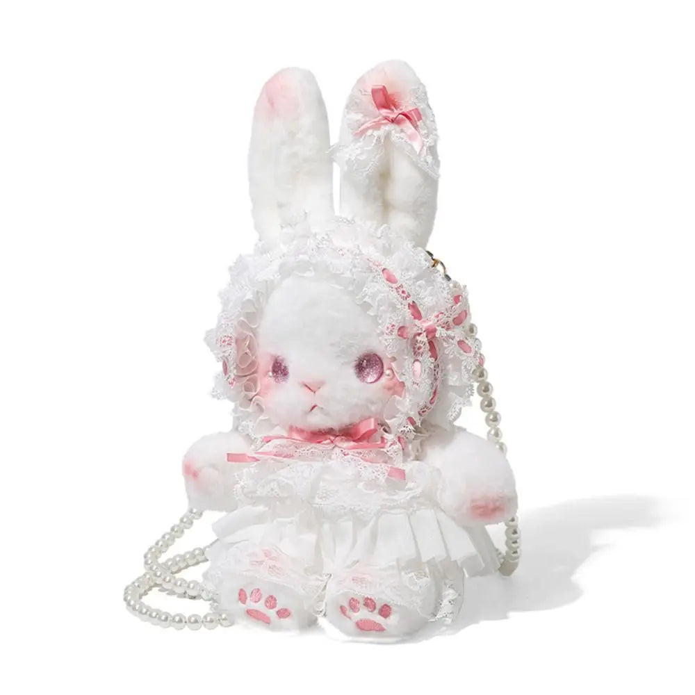 Cute Bunny Bag Princess Lolita Shoulder Bag Pearl Chain Sweet Crossbody Bags