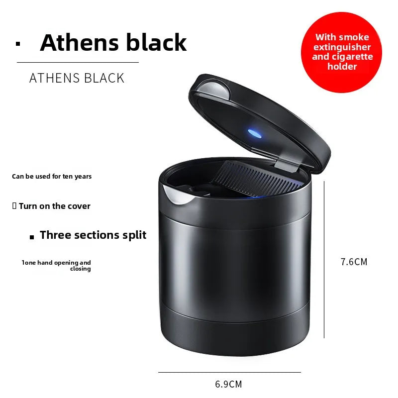 Multifunctional Car Ashtray for Car LED Lighted Alloy Creative Cup Seat Ashtray Car Interior