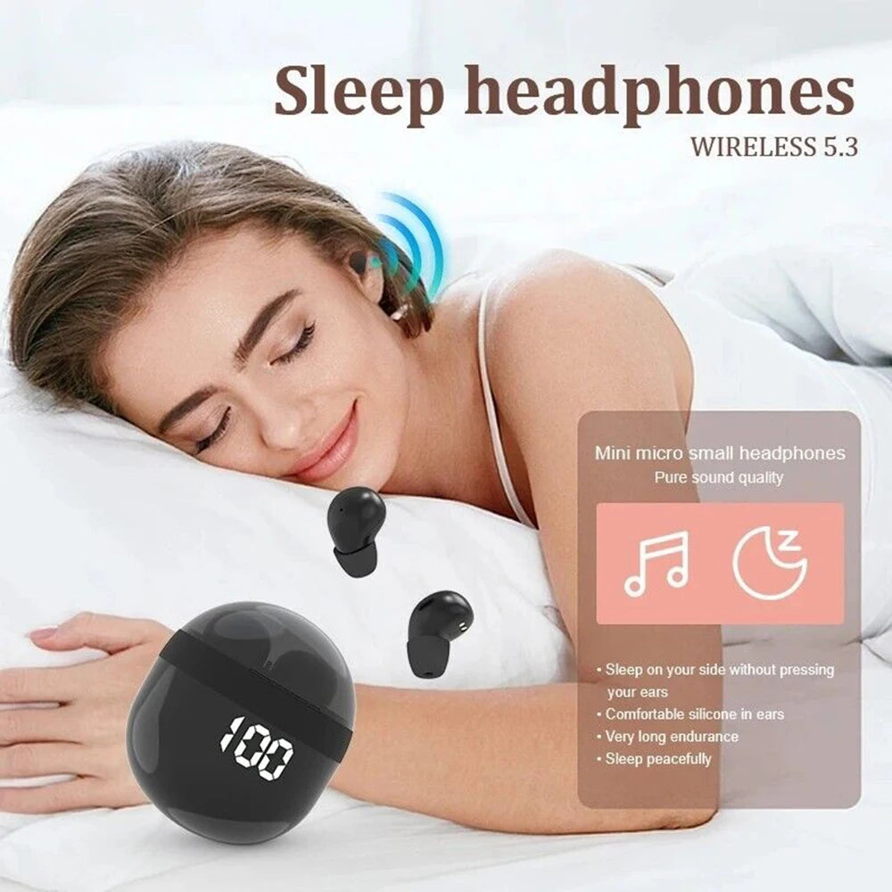 SK18 Heavy Bass Earphones TWS Wireless Bluetooth Headset With Mic Smart Touch Headphones Invisible Mini Noise Reduction Earbuds