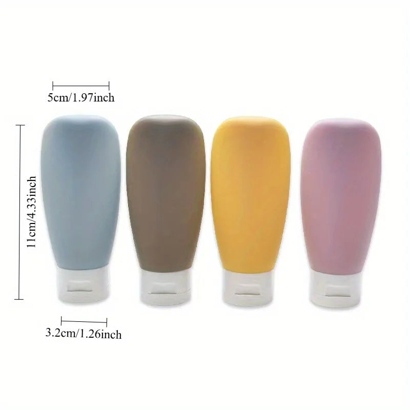 1set, Leak-Proof Squeeze Bottles for Travel Toiletries - Refillable Cosmetic Containers for Shampoo, Conditioner, Lotion