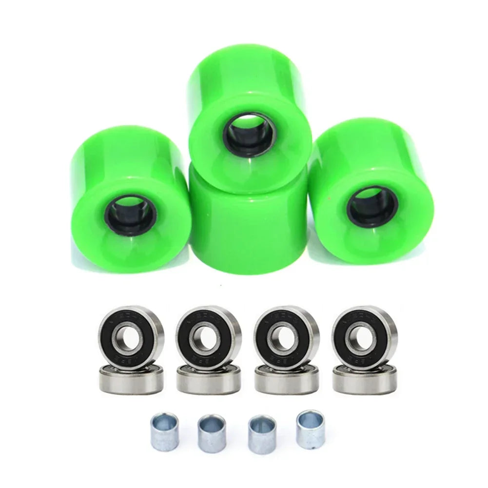 60x45mm 4Pcs Skateboard Wheels 78A PU with ABEC9 Bearings and Spacers Set for Longboards Cruisers and Street Skateboards