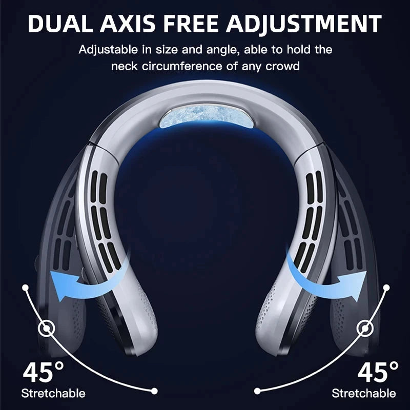 Lenovo 8000mAh USB Hanging Neck Fan Portable Bladeless Mini Rechargeable Mute LED Digital Display Electric Fans Air Cooler New