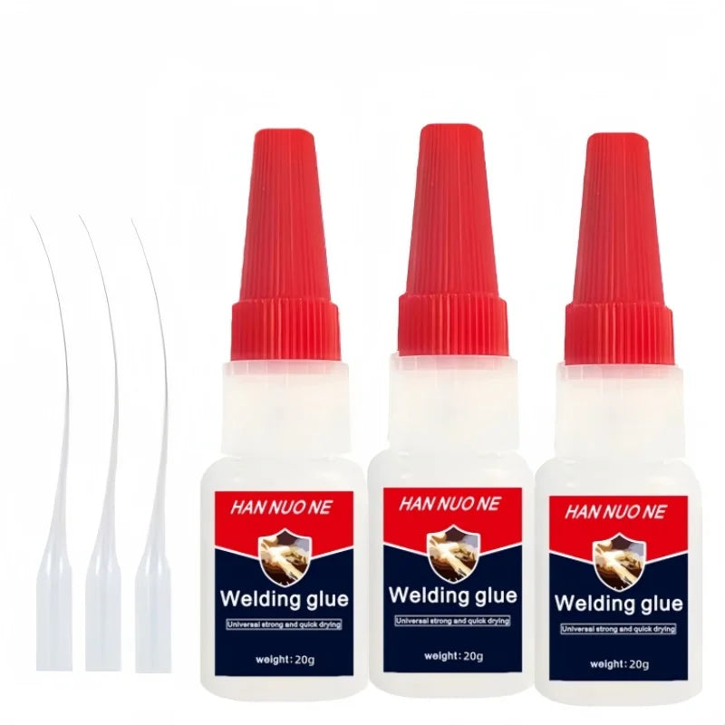 Super Glue Transparent Strong Adhesive Fast-Drying Cyanoacrylate Glue Suitable for Wood, Rubbegr, Leather, Plastic, DIY