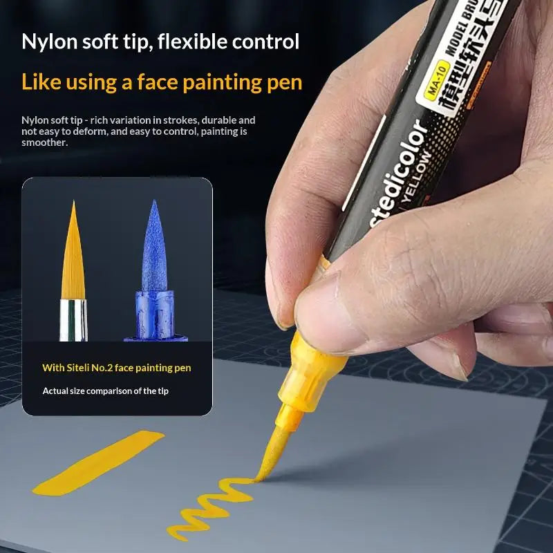 New New 1PC Stedi Front Valve Type Soft Tip Acrylic Paint Marker Water Based For Mecha Figure DIY Hobby Painting Coloring
