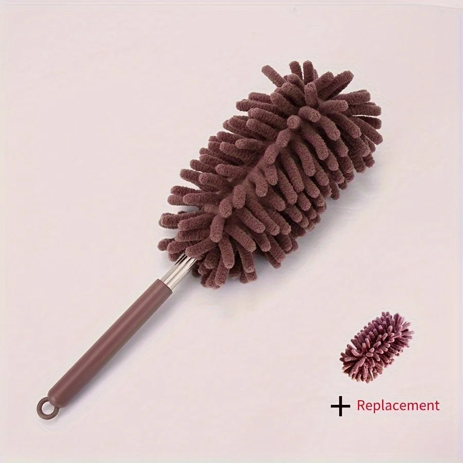 Mini Car Dust Brush - Extendable, Bendable Ultrafine Fiber Cleaning Tool for Home & Car Interior - Polyester Fiber Material