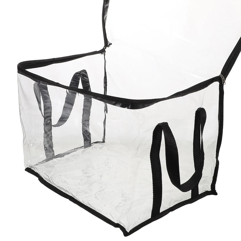 Portable Collapsible Book Storage Box Transparent Clear Book Cube Large Capacity Waterproof Document Organizer for Students