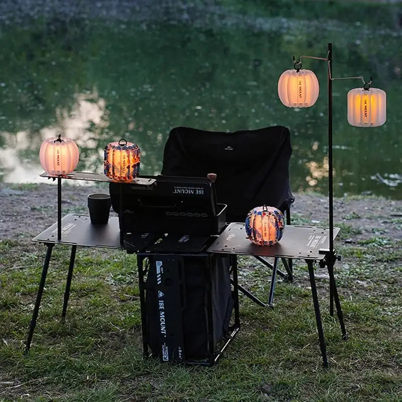 1Pc Lampshade Waterproof Camping Lamp Cover Atmosphere Lantern Shade Pumpkin/Cylindrical Shape For Outdoor Camping Tent
