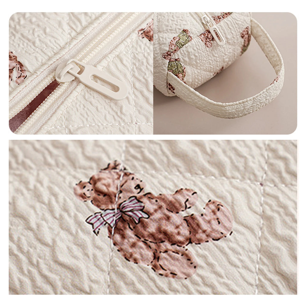 Quilted Portable Pouch Purse Zipper Soft Portable Carrying Case Cozy Soft Gifts for Girls Her Mom Friend Sister Bridesmaid