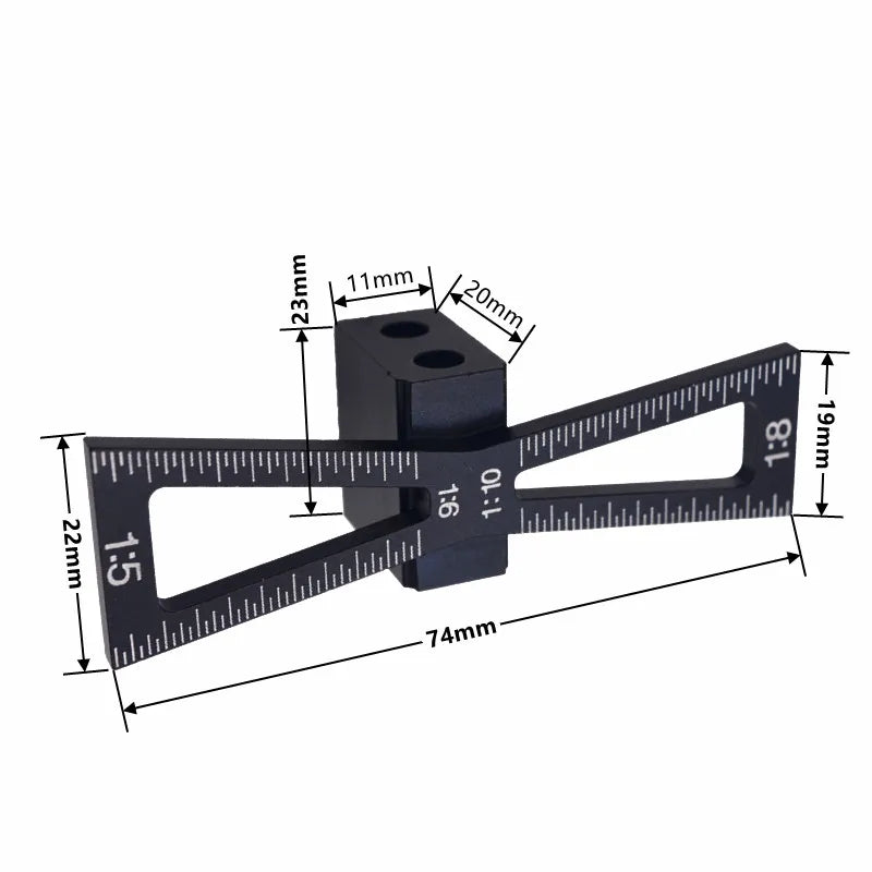 Dovetail Jig Wheel Marking Gauge Tool Set Woodworking Scriber Aluminum Alloy Linear Drawing Mortise Measuring Ruler Wood Joints