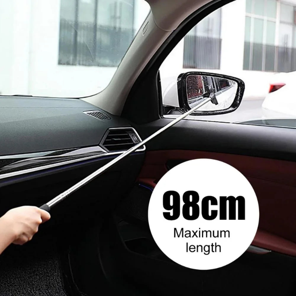 Portable Rainy Glass Window Cleaning Tool Wiper Extendable Handle Car Side Mirror Squeegee Telescopic Rearview Mirror Squeegee