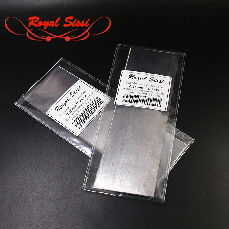 New 2pcs/bag Thickness 0.15mm or 0.25mm Lead Adhesive Zonker Tape 5*15cm Flat Adhesive Lead Sheet & Lead Foil Fly Tying Material