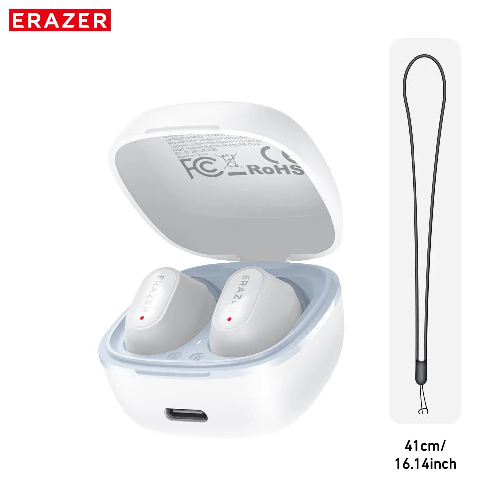 Erazer XF65 Bluetooth Earphones 135 Language AI translator Earbuds Low Latency Lanyard Long Battery Soft Wireless Headphones