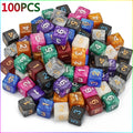 6 Sided Multi-Side Dice Set (100/75/25/7Pcs) Random Color DND Polyhedral Square Corner 16mm RPG Role Playing Table Board Games