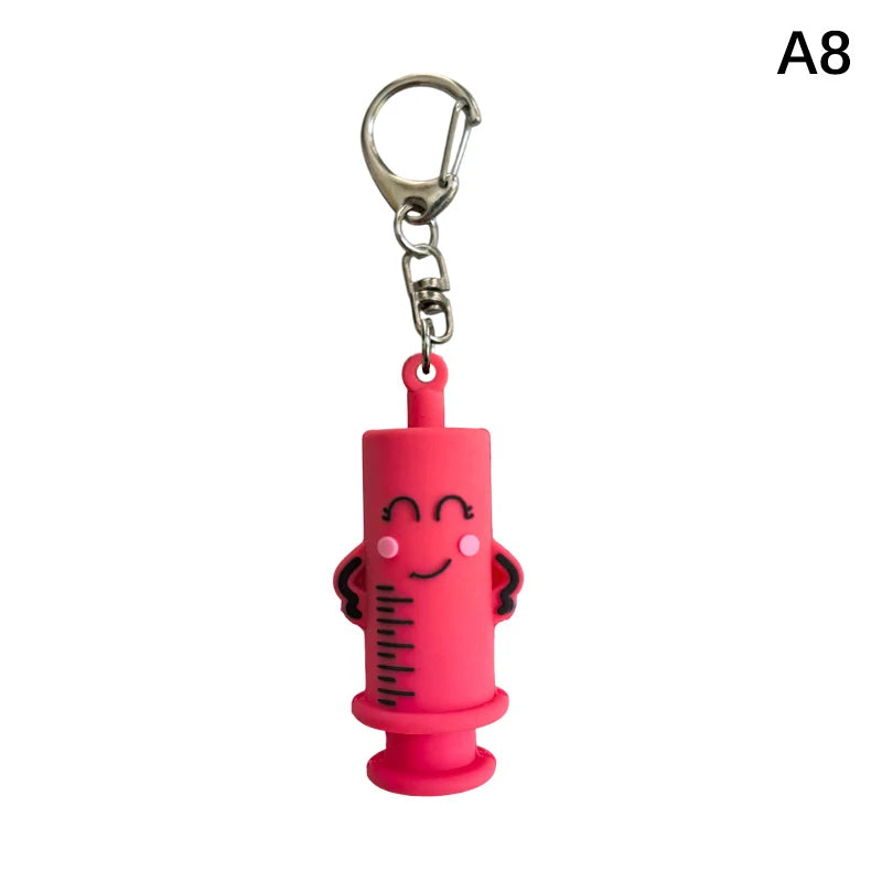 PVC Ampoule Bottle Opener Keychain Syringe-Shaped Cutter Nurse Doctor Aid Medication Vial Breaker Tool