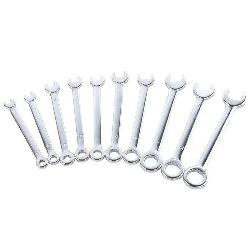 New 10 Pcs Mini Open End Wrench 4-11mm Metrci / Imperial Standard 45# Steel Double End Ratchet Wrenches Mini Combination Spanner