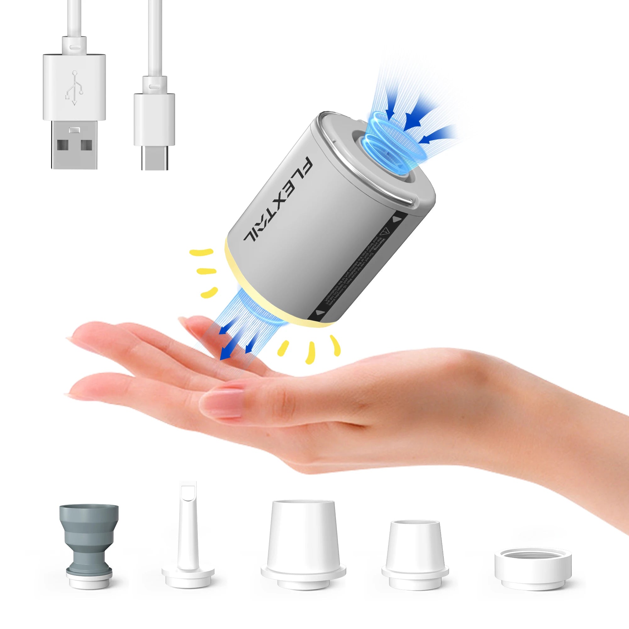 FLEXTAIL TINY PUMP 2 / 2X - 4kPa Electric Air Pump, Portable Camping Pump for Air Beds Sleeping Pads Pool Floats Vacuum Bags